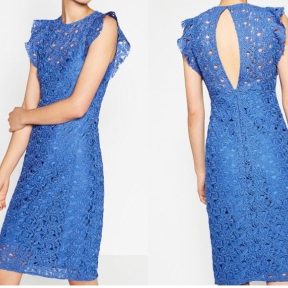 Blue Guipure lace dress. - Picture 4 of 4